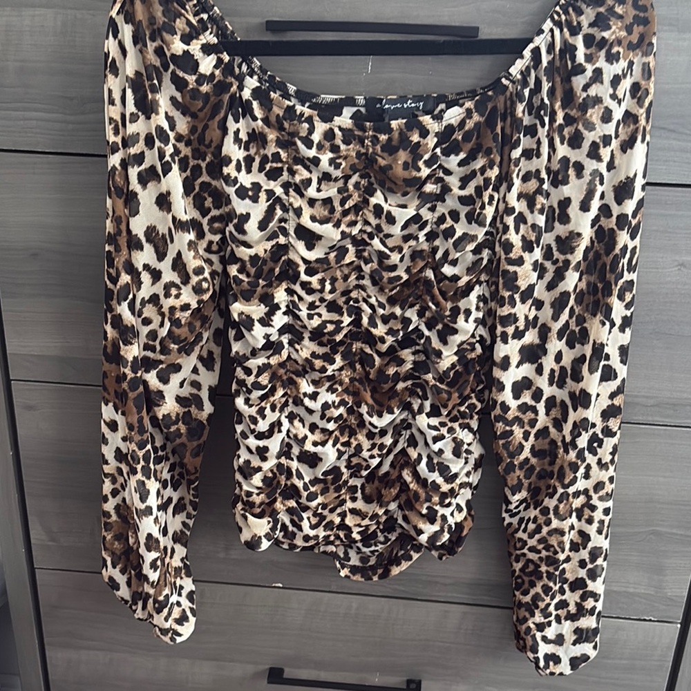 Leopard Off Shoulder Blouse